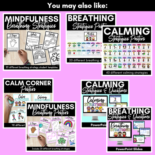 Resource preview 4 for Calming Strategies for Children - Black and White Student Templates