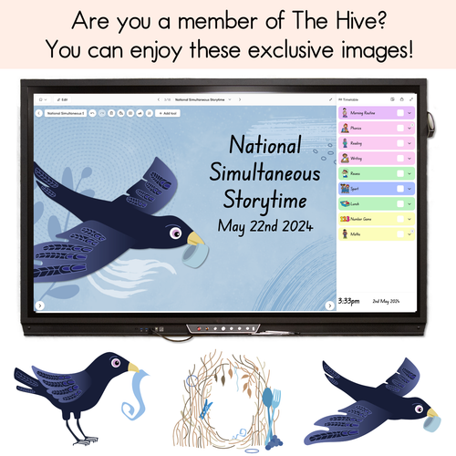 Resource preview 5 for Bowerbird Blues National Simultaneous Storytime - Writing, Maths & Design Prompt EDITABLE SLIDES