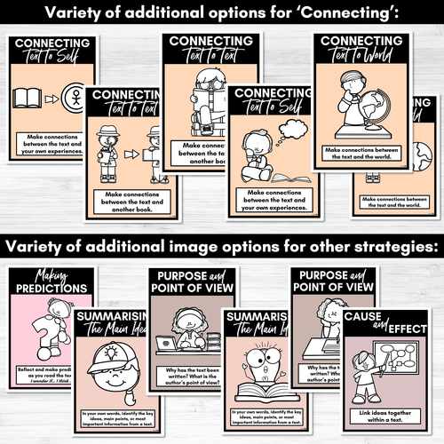 Resource preview 4 for Reading Comprehension Strategies Posters NEUTRALS