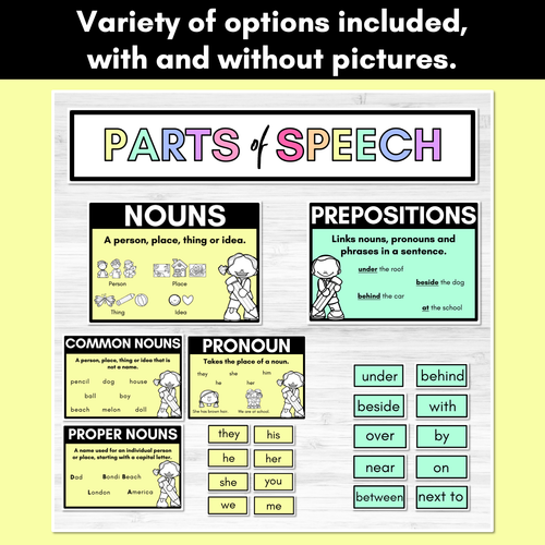 Resource preview 2 for Parts of Speech Posters RAINBOW