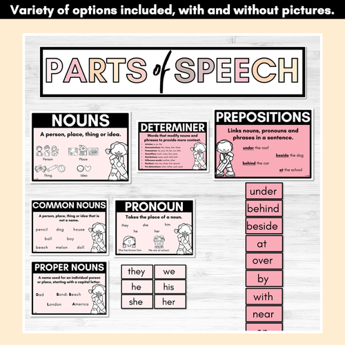 Resource preview 2 for Parts of Speech Posters NEUTRAL COLOURS