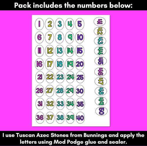 Resource preview 2 for DIY Number Manipulatives | NUMBER STONES FREEBIE