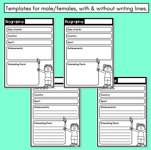 Resource preview 2 for Summer Games Research Report - Athlete Biography - Summer Games Writing Templates