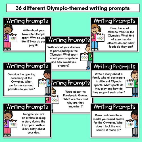 Resource preview 2 for Summer Games Writing Prompts - Editable Summer Games Writing Prompt Slides