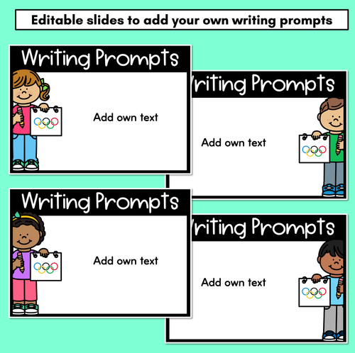 Resource preview 3 for Summer Games Writing Prompts - Editable Summer Games Writing Prompt Slides