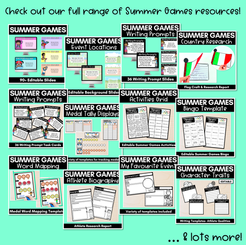 Resource preview 5 for Summer Games Word Mapping Templates 