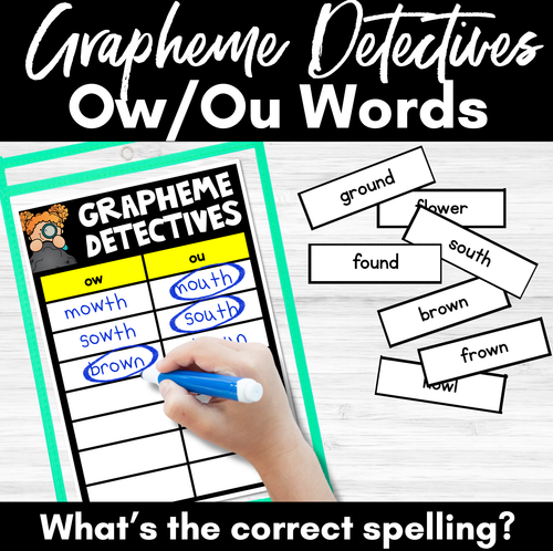Resource preview 1 for Ow Sound Words Game -  Grapheme Detectives