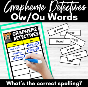 Ow Sound Words Game - Grapheme Detectives