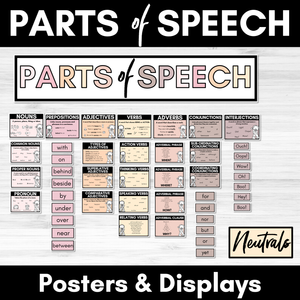 Parts of Speech Posters NEUTRAL COLOURS