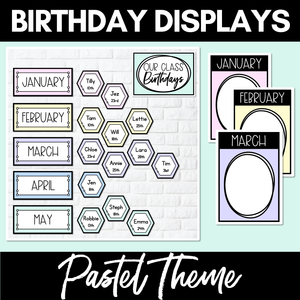 PASTEL CLASSROOM DECOR Birthday Displays