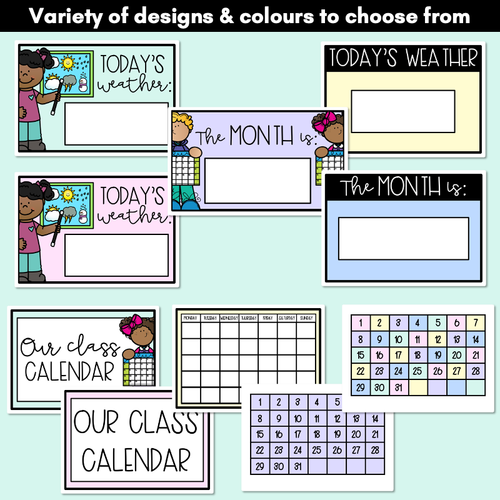 Resource preview 2 for PASTEL CLASSROOM DECOR Calendar and Weather Display