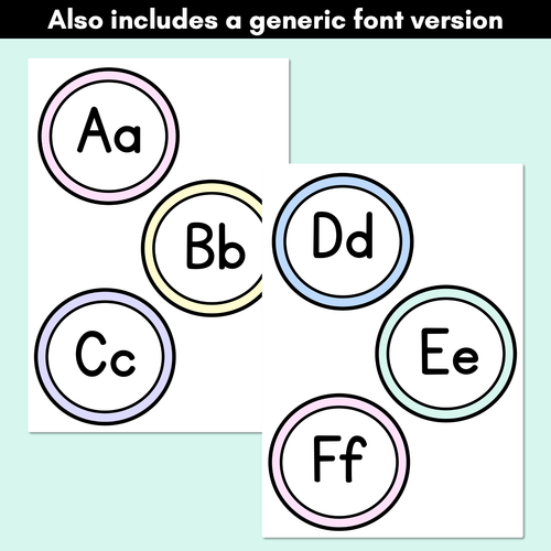 Resource preview 3 for PASTEL CLASSROOM DECOR Alphabet Toppers