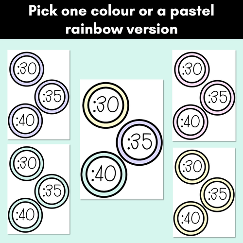 Resource preview 2 for PASTEL CLASSROOM DECOR Clock Display