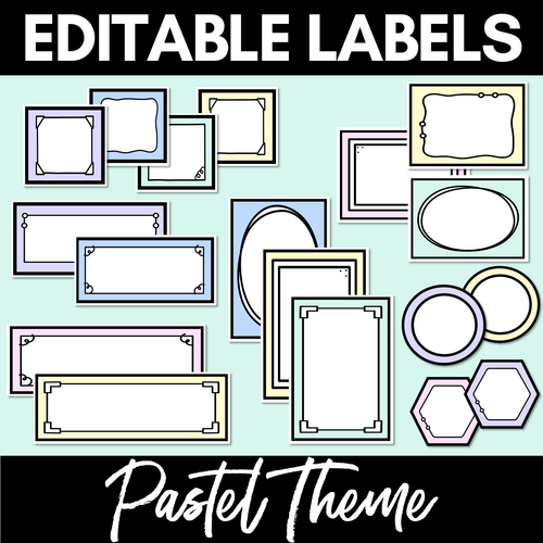 Resource preview 1 for PASTEL DECOR Editable Labels
