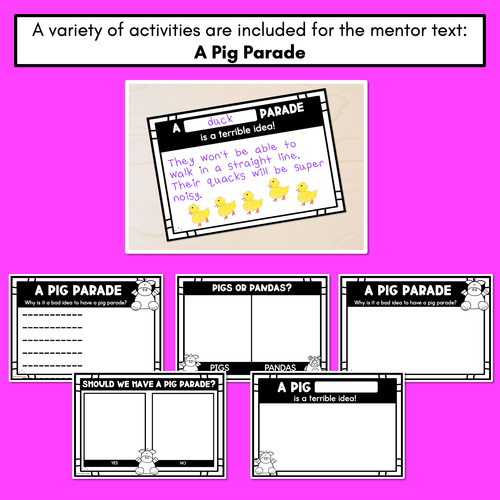Resource preview 2 for Persuasive Writing Templates & Slides - A Pig Parade is a Terrible Idea!