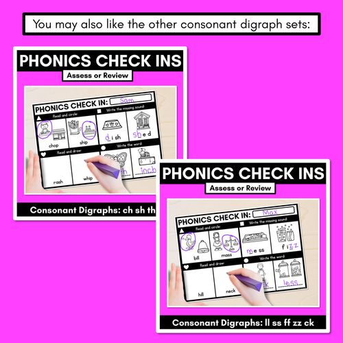 Resource preview 4 for PHONICS CHECK INS - Consonant Digraphs qu ng + x - No Prep Phonics Assessments  