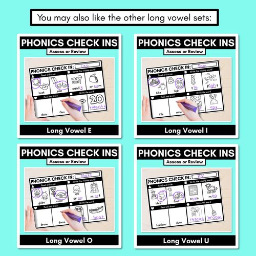 Resource preview 4 for PHONICS CHECK INS - Long Vowel A - No Prep Phonics Assessments 