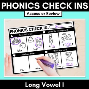 PHONICS CHECK INS - Long Vowel I - No Prep Phonics Assessments 