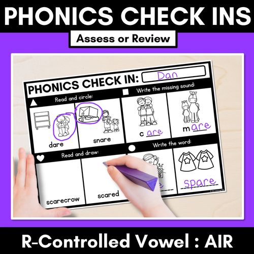 Resource preview 5 for Phonics Check In Assessments - R-Controlled Vowels