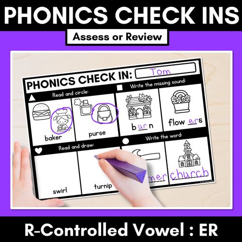 Resource preview 4 for Phonics Check In Assessments - R-Controlled Vowels