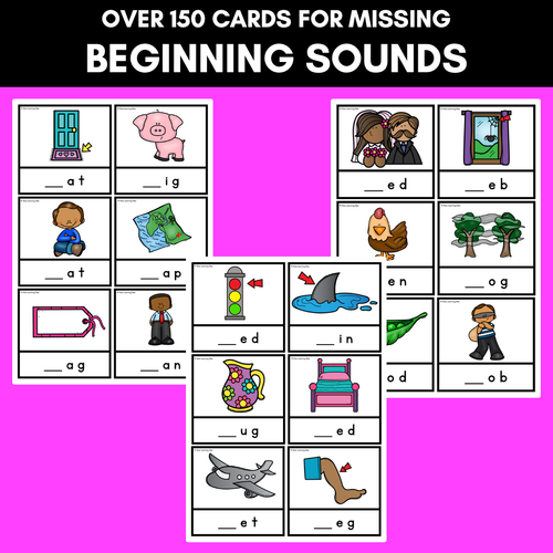 Resource preview 2 for Missing Sound Task Cards- Phonemic Awareness with CVC Words