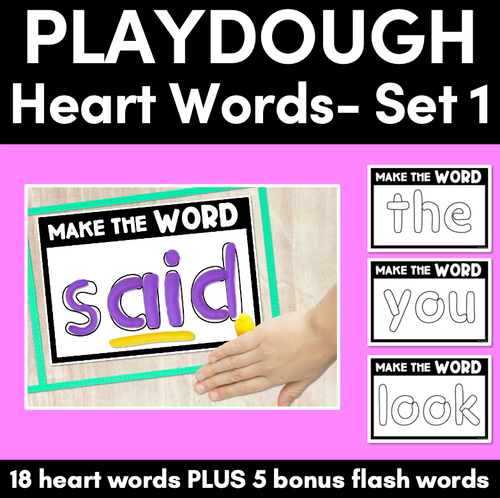 Resource preview 1 for Playdough Heart Word Practice - Set 1
