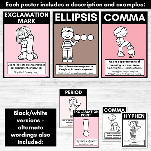 Resource preview 4 for Punctuation Posters NEUTRAL COLOURS