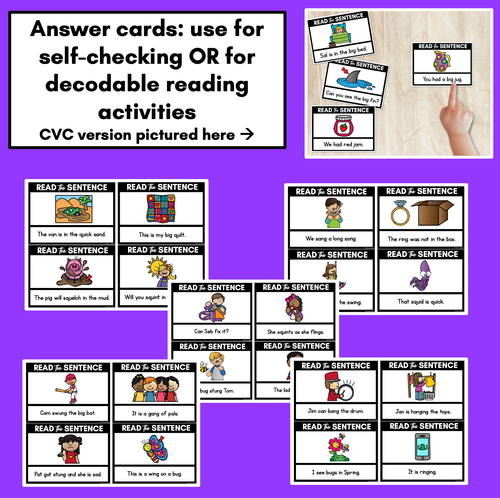 Resource preview 3 for QU NG X Decodable Sentences - Read, Match & Write