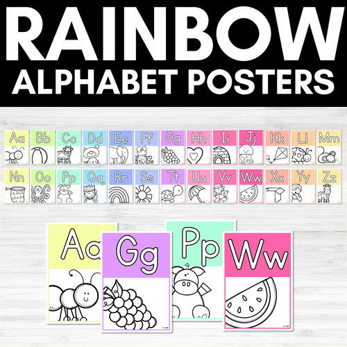 Resource preview 1 for Alphabet Posters RAINBOW - ALL AUSSIE FONTS