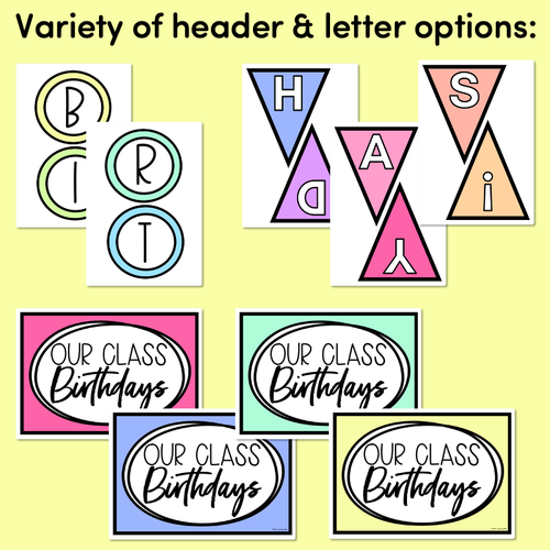 Resource preview 4 for RAINBOW BIRTHDAYS DISPLAY