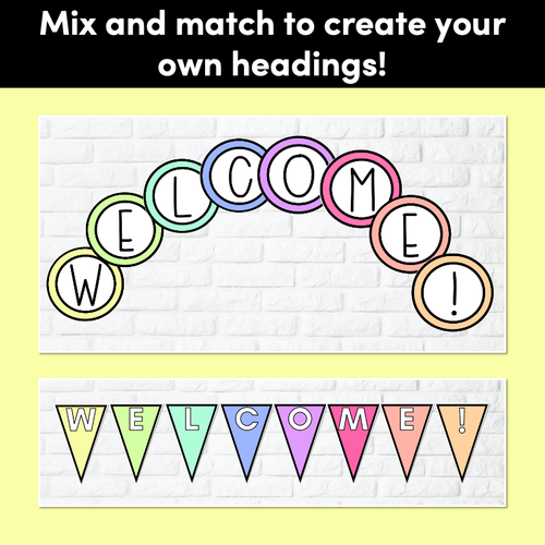 Resource preview 4 for RAINBOW CLASSROOM DECOR - Alphabet & Number Accents + Bunting
