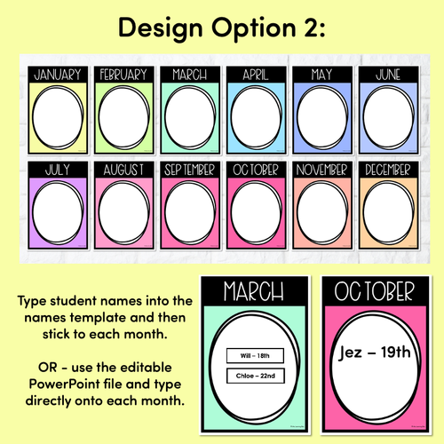 Resource preview 3 for RAINBOW BIRTHDAYS DISPLAY