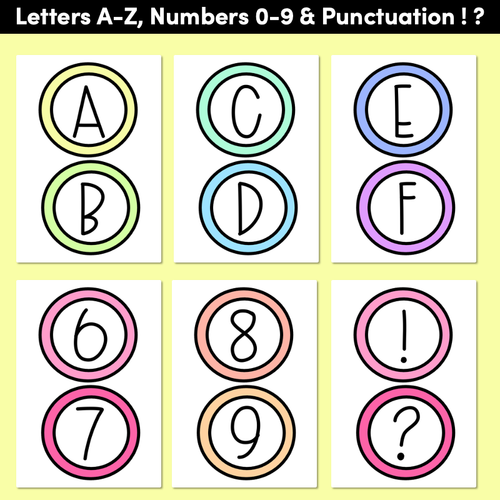 Resource preview 2 for RAINBOW CLASSROOM DECOR - Alphabet & Number Accents + Bunting