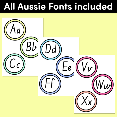 Resource preview 2 for Alphabet Toppers RAINBOW DECOR - ALL AUSSIE FONTS