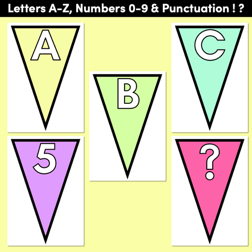 Resource preview 3 for RAINBOW CLASSROOM DECOR - Alphabet & Number Accents + Bunting