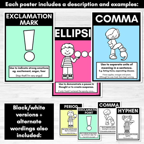Resource preview 4 for Punctuation Posters RAINBOW