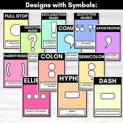 Resource preview 3 for Punctuation Posters RAINBOW