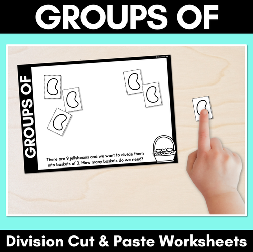 Resource preview 1 for Groups Of - Division Cut & Paste Worksheets