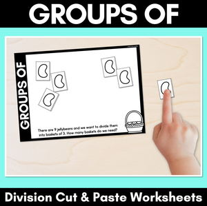Groups Of - Division Cut & Paste Worksheets