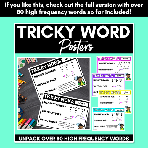 Resource preview 4 for WORDS WITH TRICKY SPELLINGS Freebie | High Frequency Words