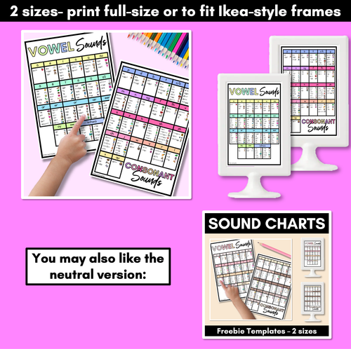 Resource preview 4 for Phonics Sound Charts - RAINBOW