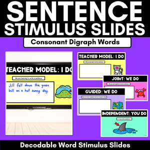 Sentence Stimulus Slides - Consonant Digraphs - Decodable Word Prompts for Sentence of the Day