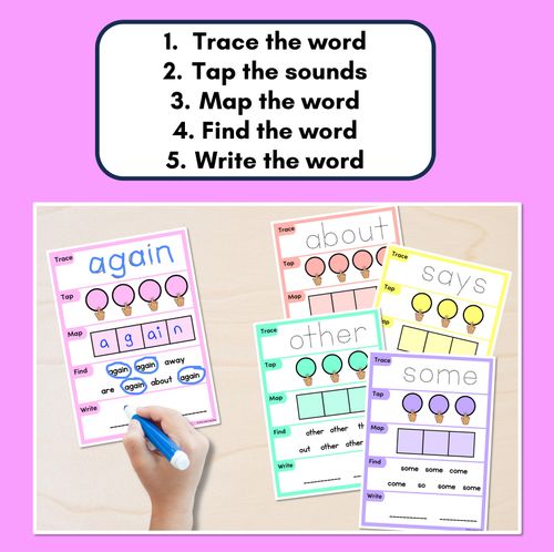 Resource preview 2 for HEART WORD MAPPING MATS - High-Frequency Words Set 3