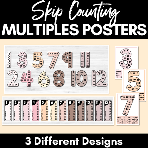 Resource preview 1 for Skip Counting Posters - Neutral Multiples