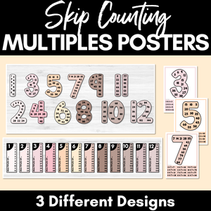 Skip Counting Posters - Neutral Multiples