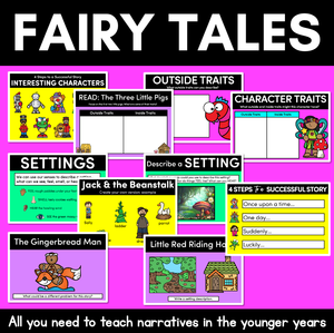Narrative Writing Lesson Slides - Fairy Tales - Imaginative Texts POWERPOINT