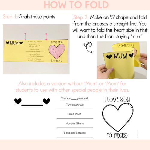 Resource preview 4 for Mother's Day Card - I Love You To Pieces Craft