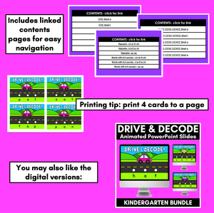Blending CVC, CCVC & Common Digraph Words - Drive & Decode BUNDLE