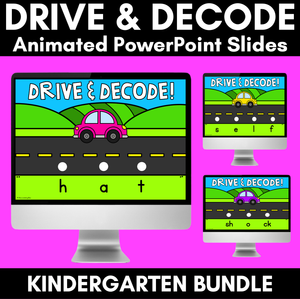 Blending CVC, CCVC & Common Digraph Words - Drive & Decode DIGITAL BUNDLE