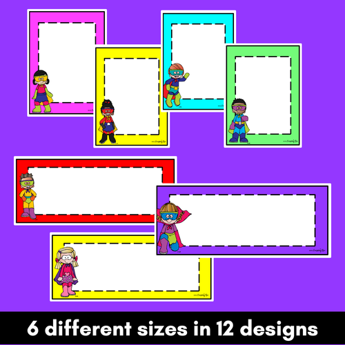 Resource preview 2 for SUPERHERO THEME Editable Labels